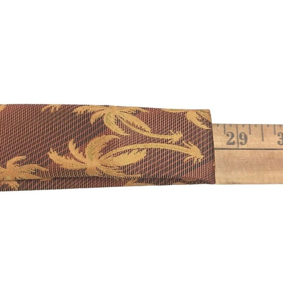 Tommy Bahama Men's Woven Silk Necktie Palm Trees Made in USA Brown Burnt Orange - Picture 9 of 10